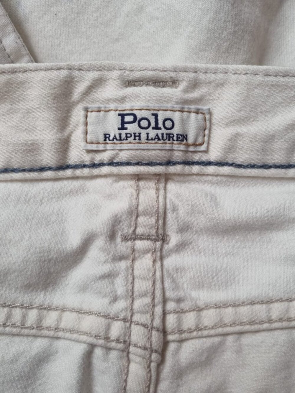 Beige Nautical Embroidered Jeans